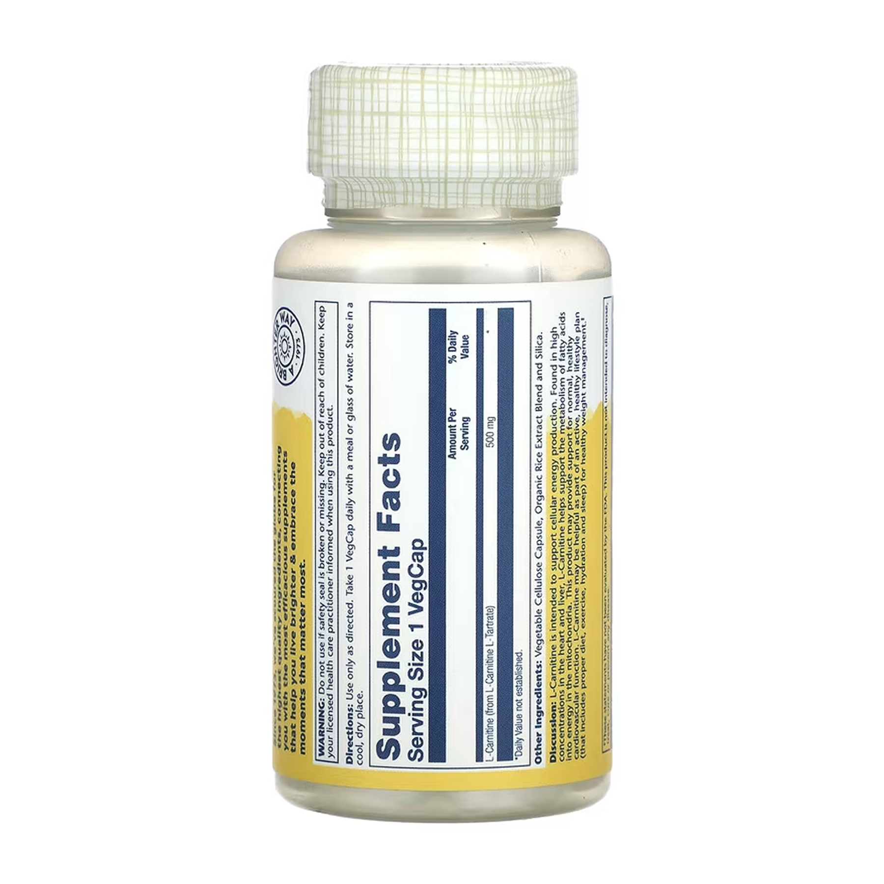 L-Carnitine Free Form 500mg - 30 vcaps фото2