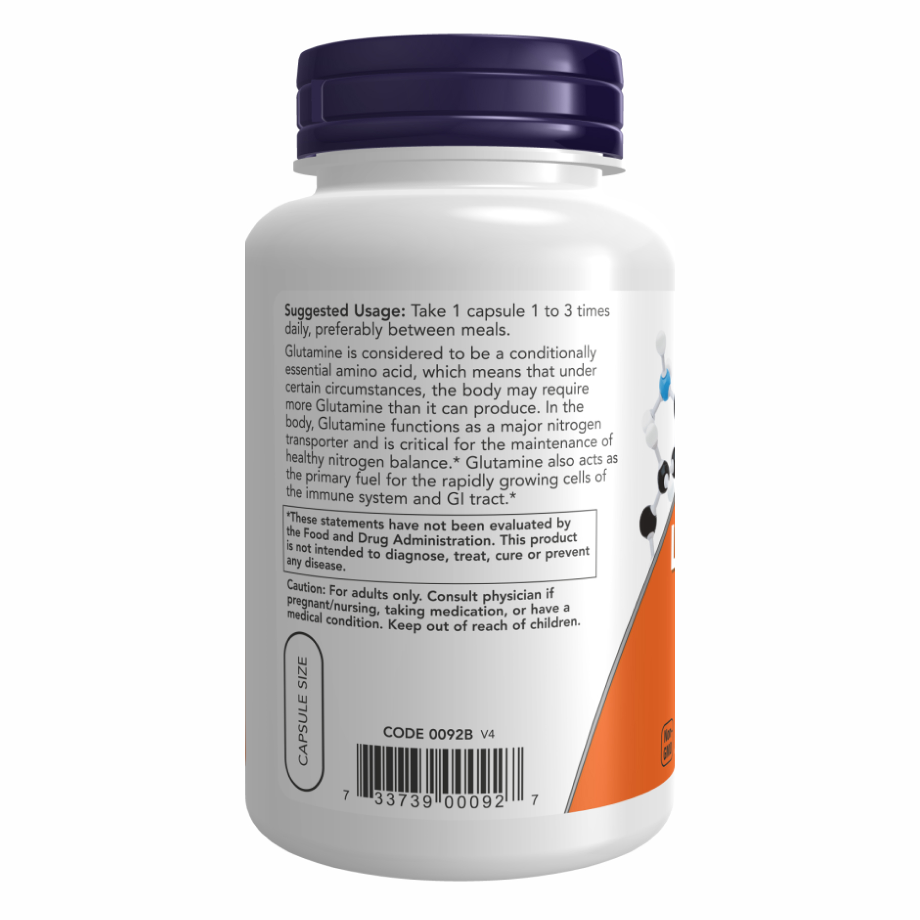 L-Glutamine 500mg - 120 vcaps фото3
