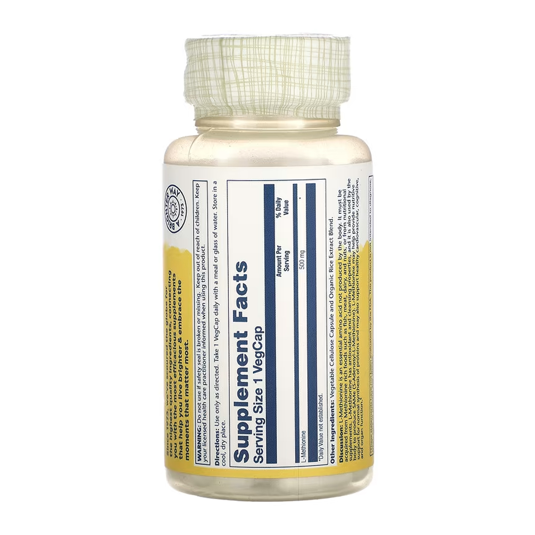 L-Methionine 500mg - 30 vcaps фото2