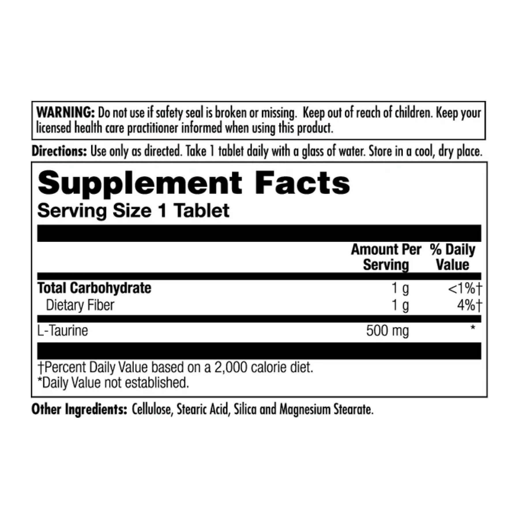 L-Taurine 500mg - 60 tabs фото2