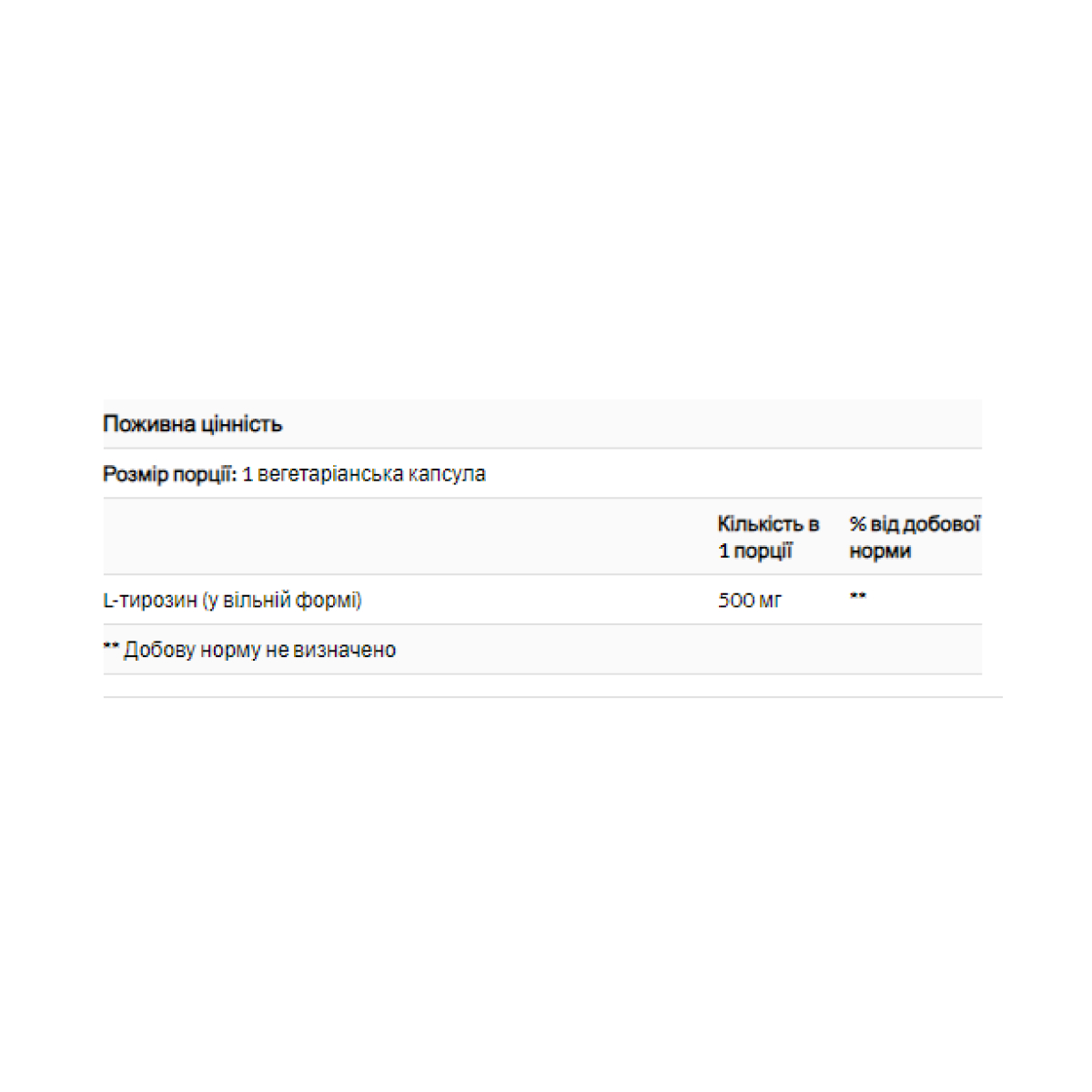L-Tyrosine 500mg - 100 vcaps фото2