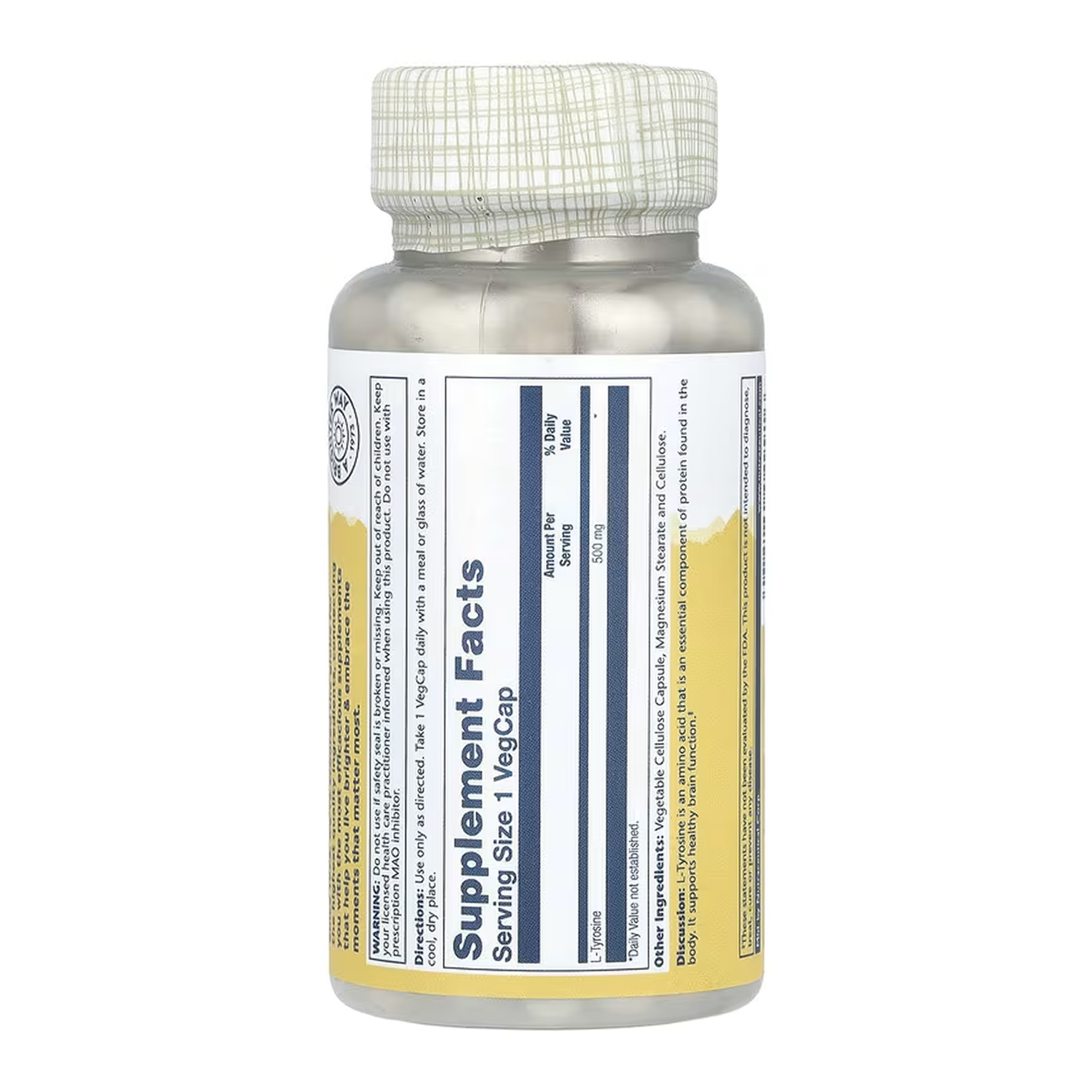 L-Tyrosine 500mg - 100 vcaps фото2