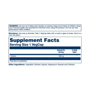 L-Tyrosine 500mg - 50 vcaps фото2