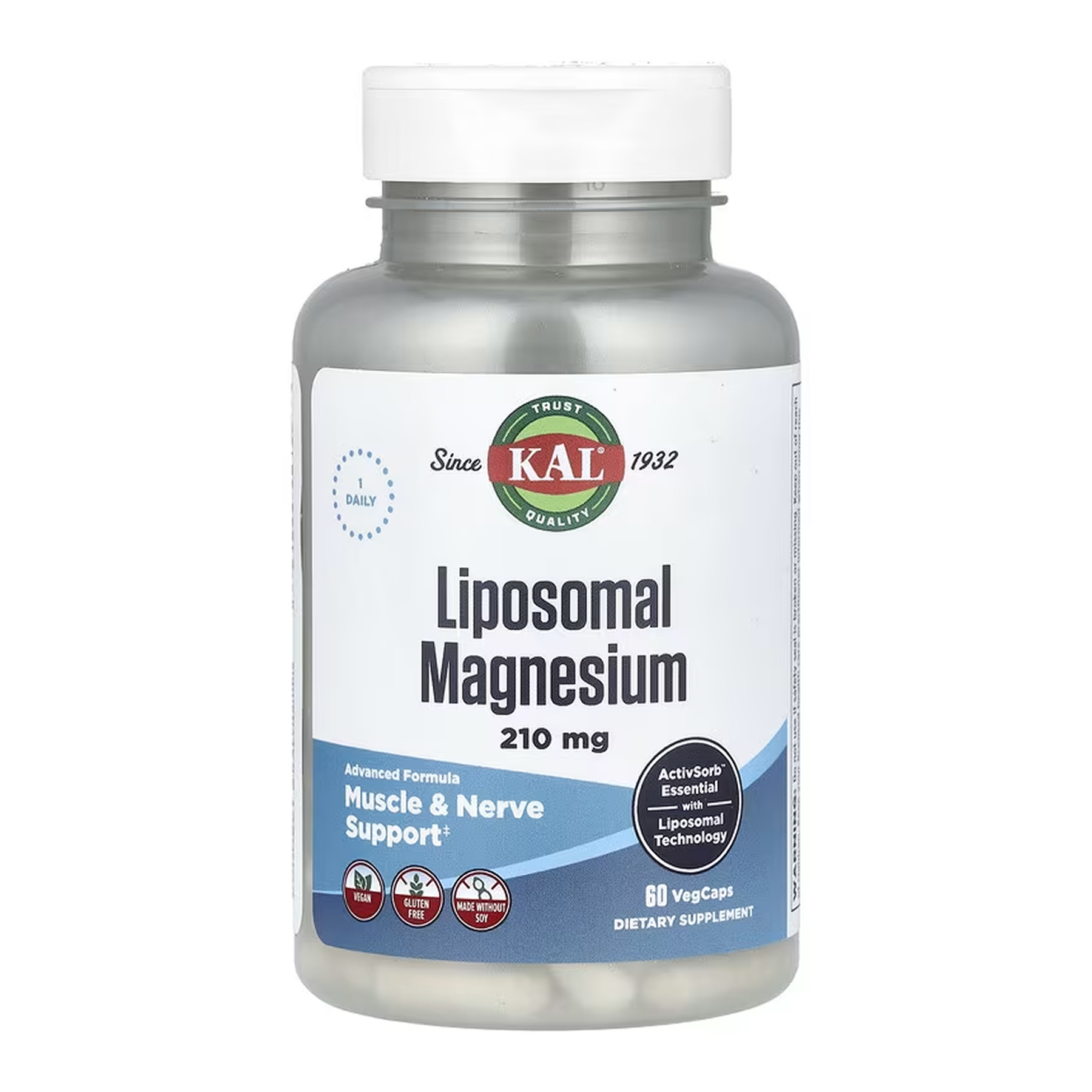 Liposomal Magnesium 210mg - 60 vcaps фото1