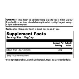Lithium Orotate 5mg - 60 vcaps фото2