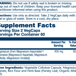 Magnesium Asporotate 400mg - 120 vcaps фото2