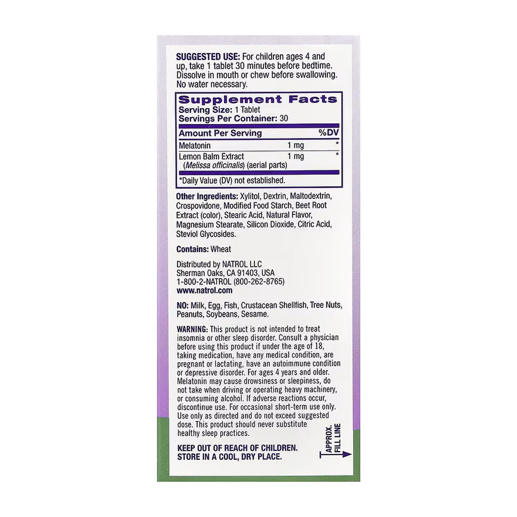 Kids Melatonin 1mg - 30 tabs фото2