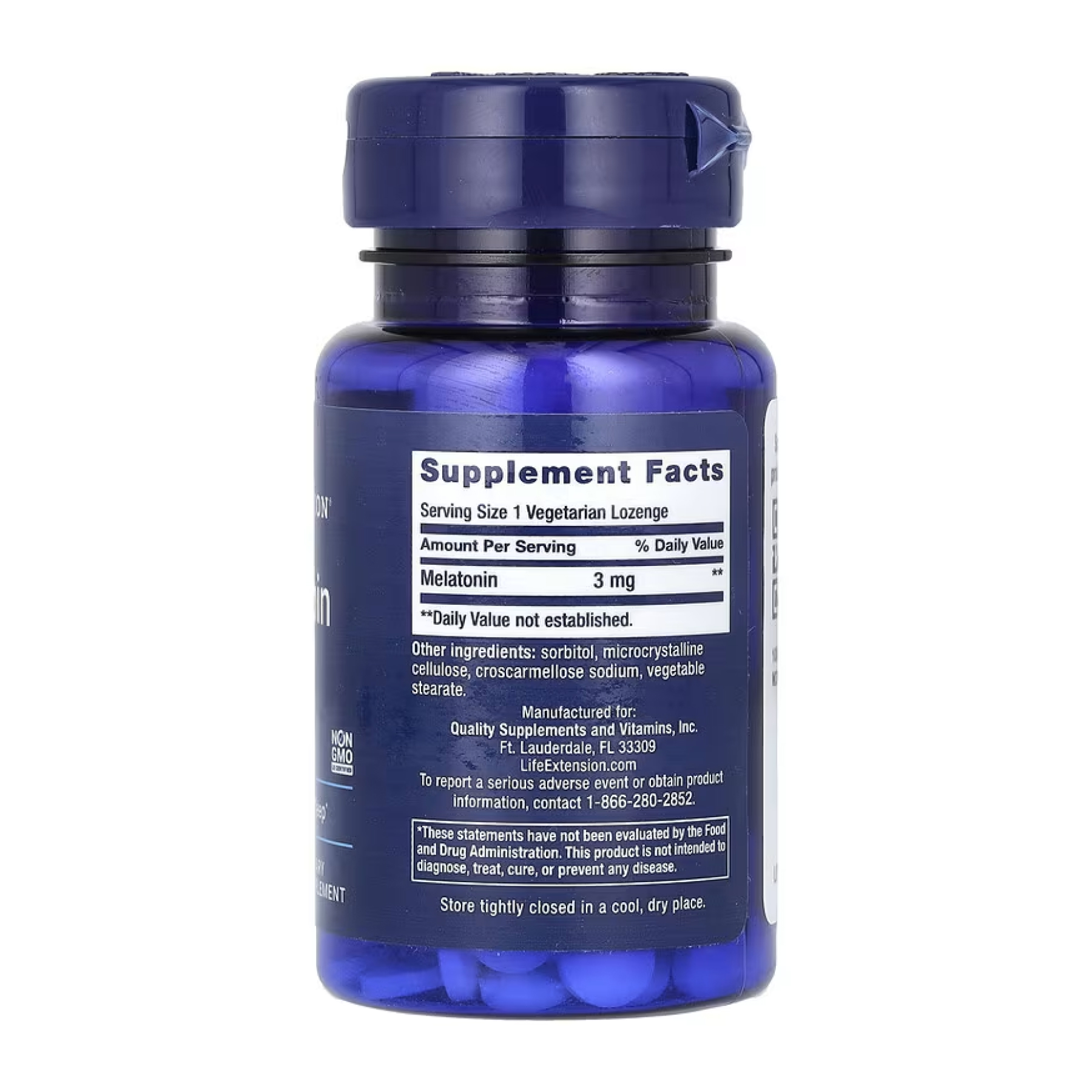 Melatonin 3mg - 60 vegetarian lozenges фото2