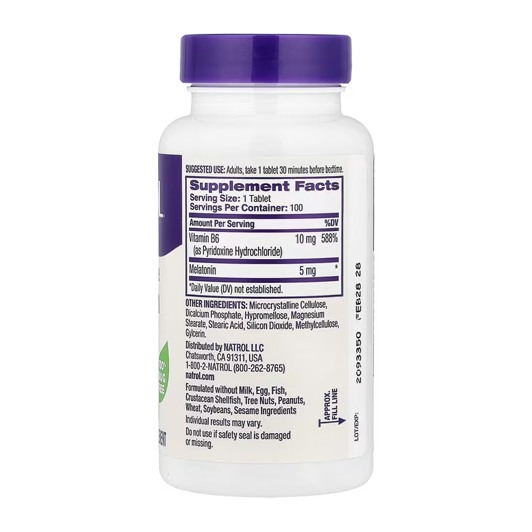 Melatonin 5mg - 100 tabs фото2