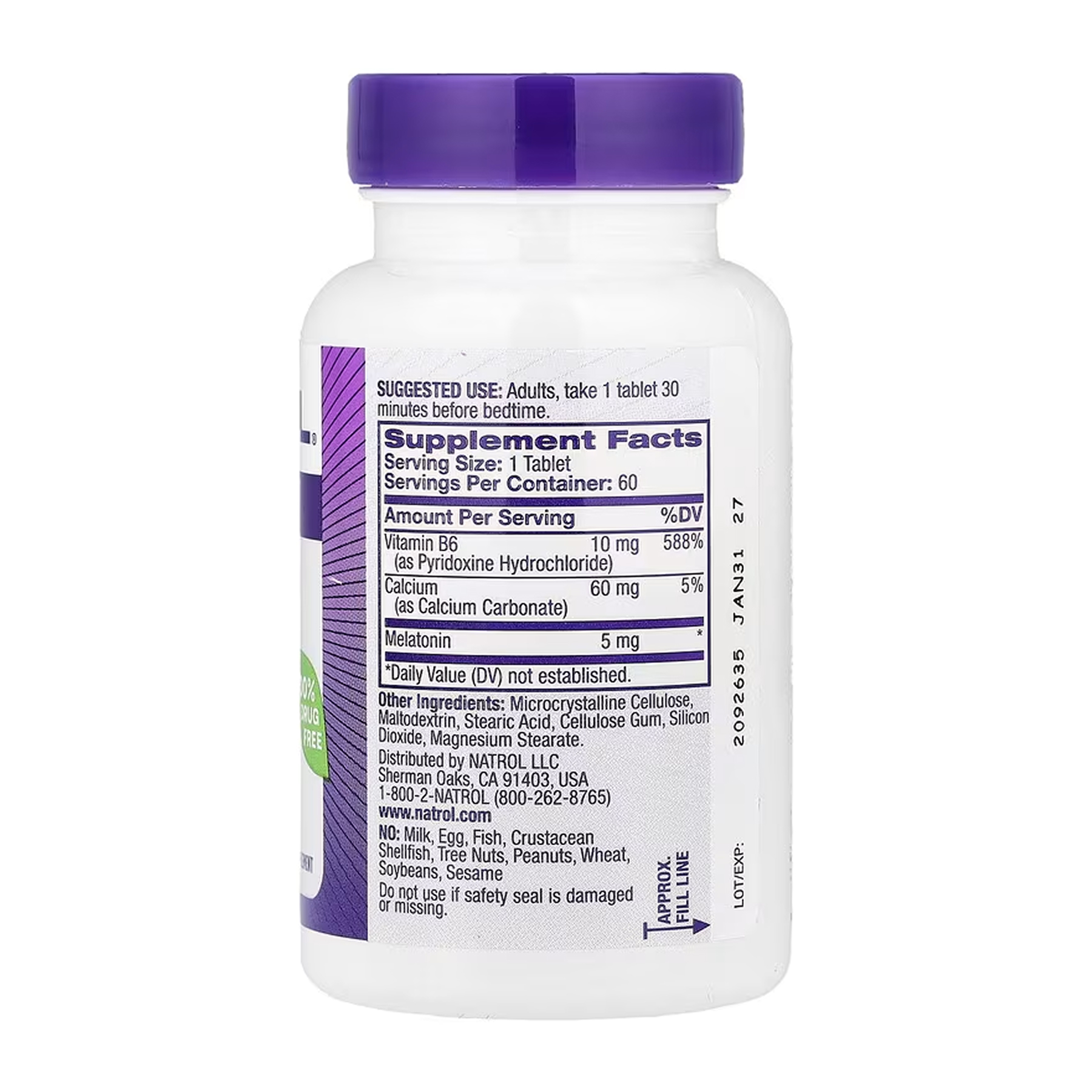 Melatonin 5mg - 60 tabs фото2