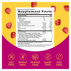 Hair, Skin and Nails with Collagen - 60 gummies Strawberry фото2