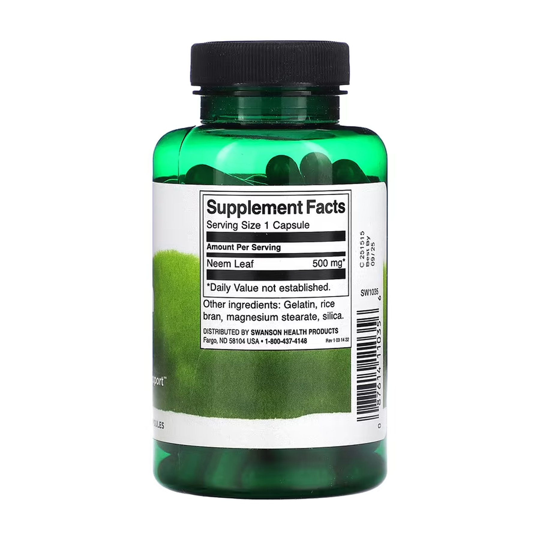 Neem Leaf 500 mg - 100 caps фото2