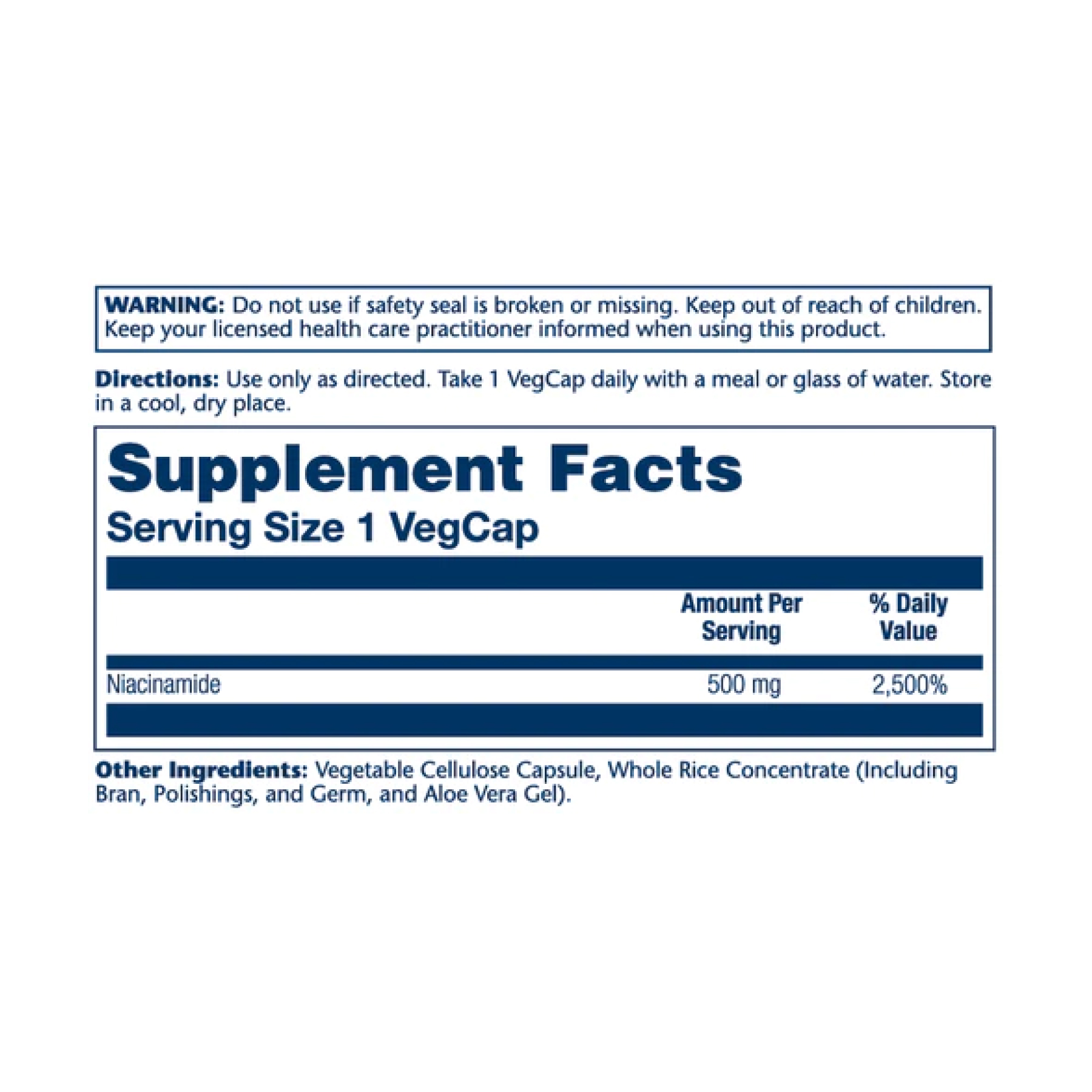 Niacinamide 500mg - 100 vcaps фото2