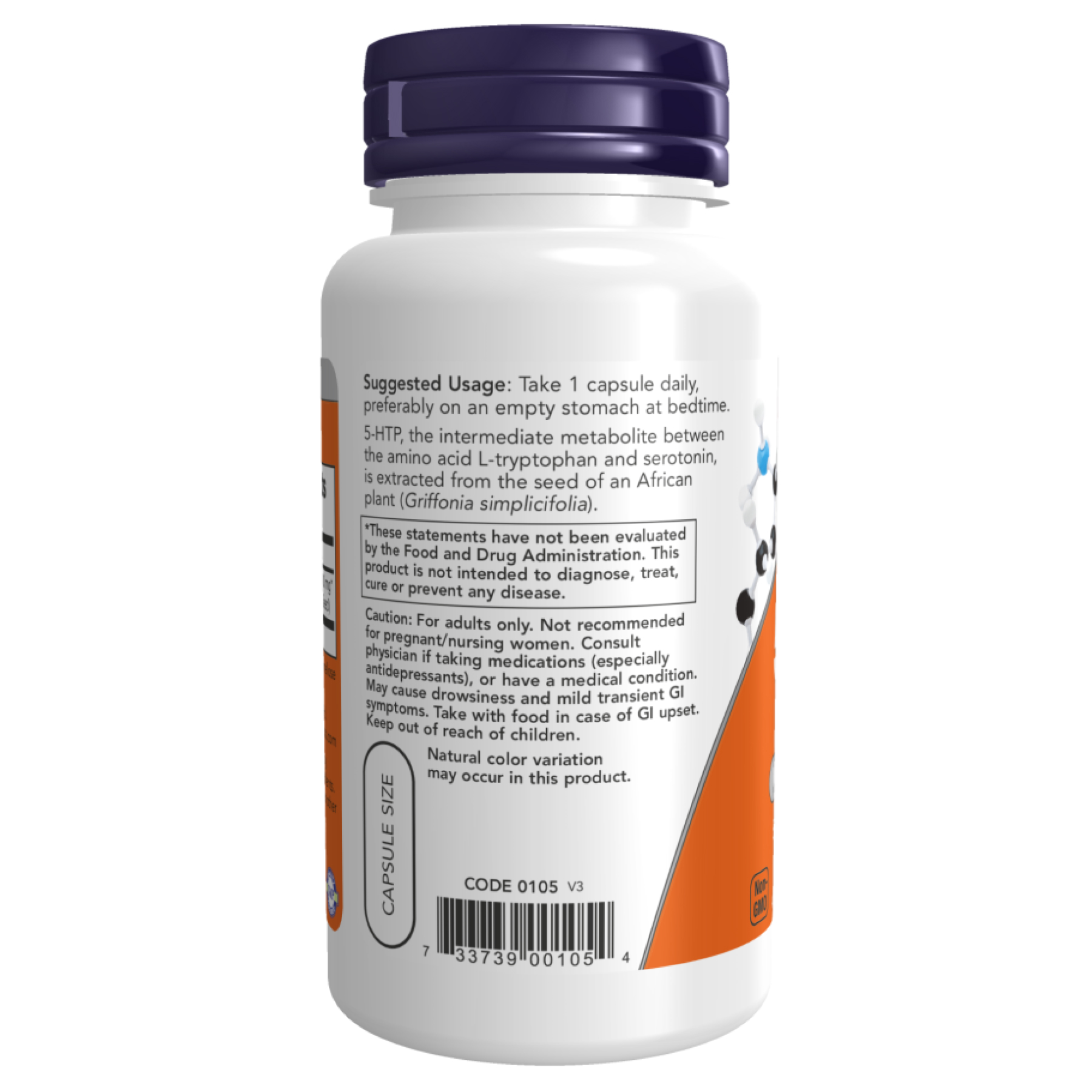 5-HTP 100mg - 120 vcaps фото3