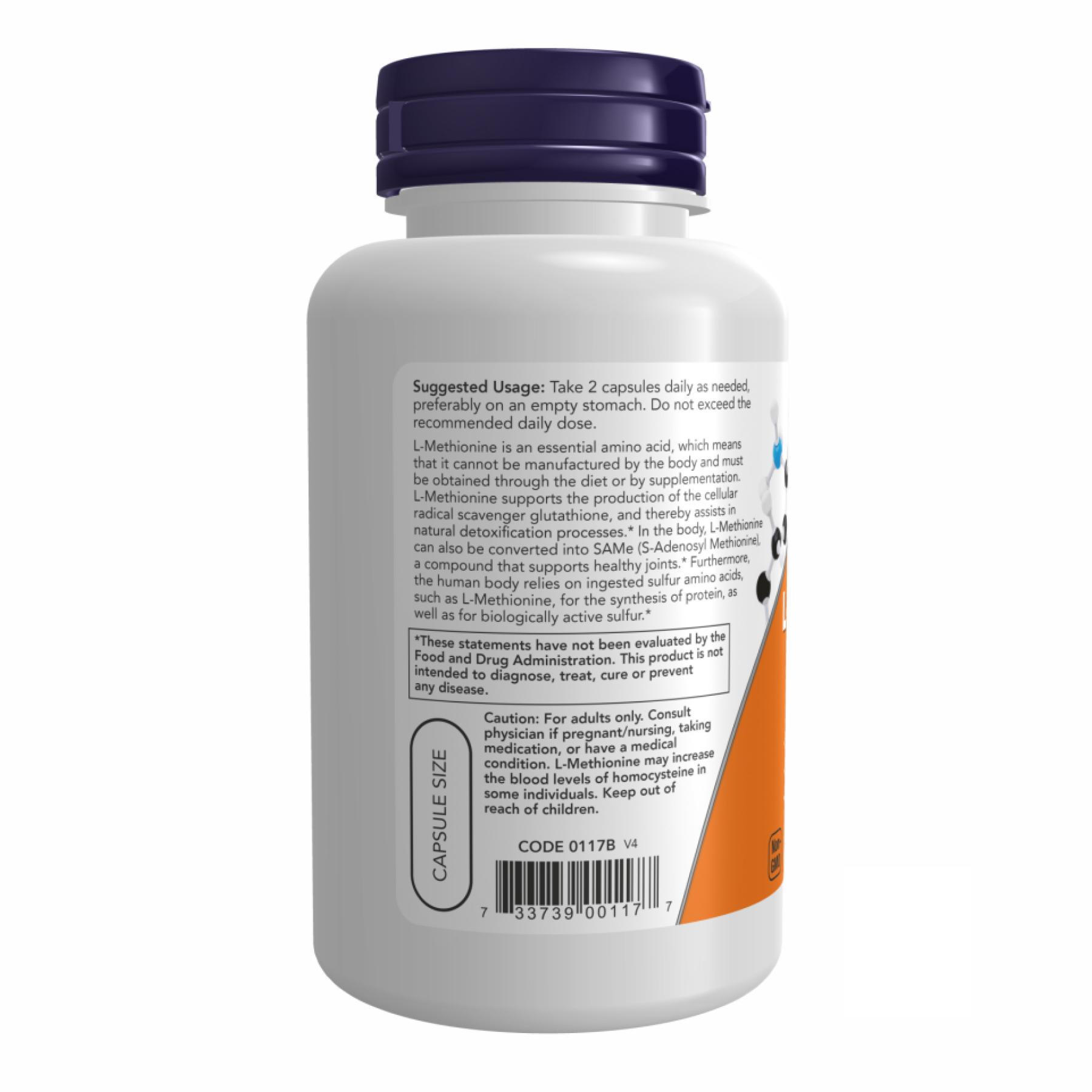 L-Methionine 500mg - 100 caps фото3