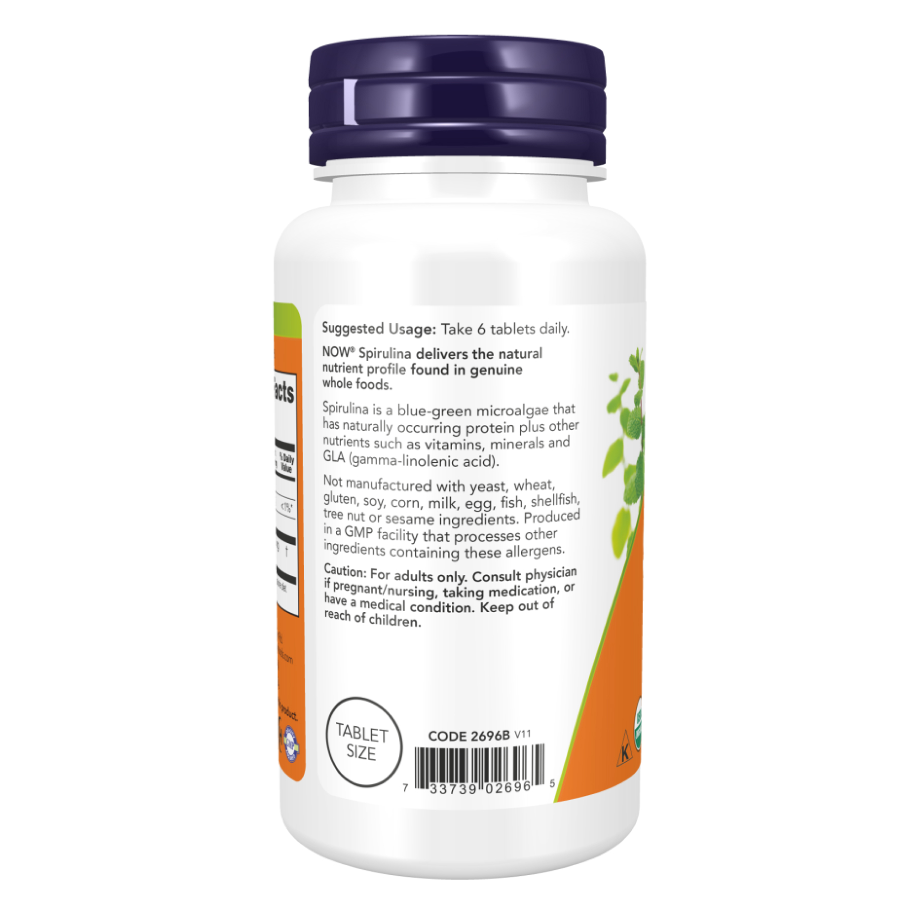 Spirulina 500mg - 500 tabs фото3