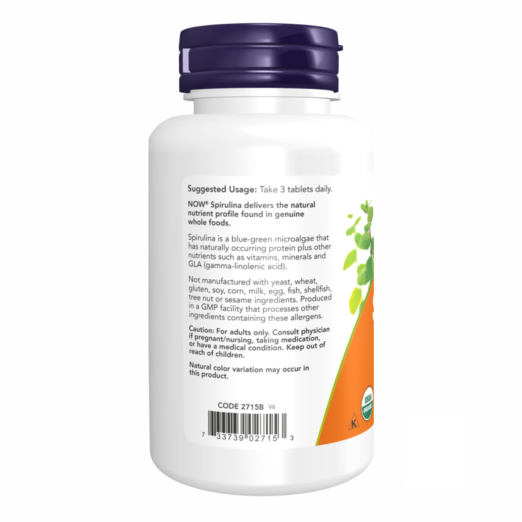 Spirulina 1000 mg - 120 tabs фото3