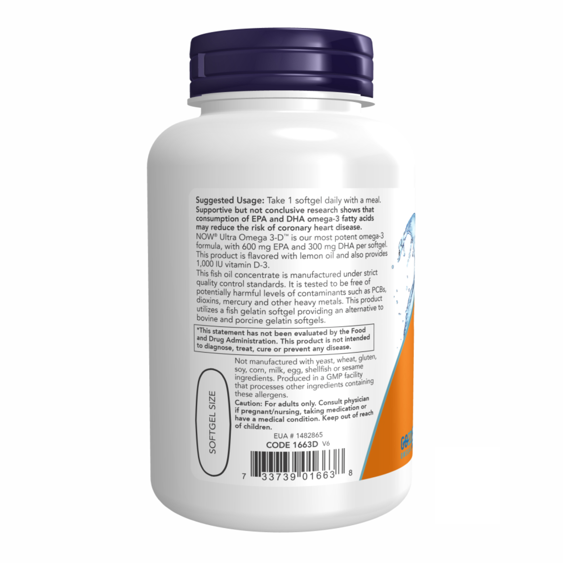 Ultra Omega 3-D™ Fish Oil - 180 Fish Softgels фото3