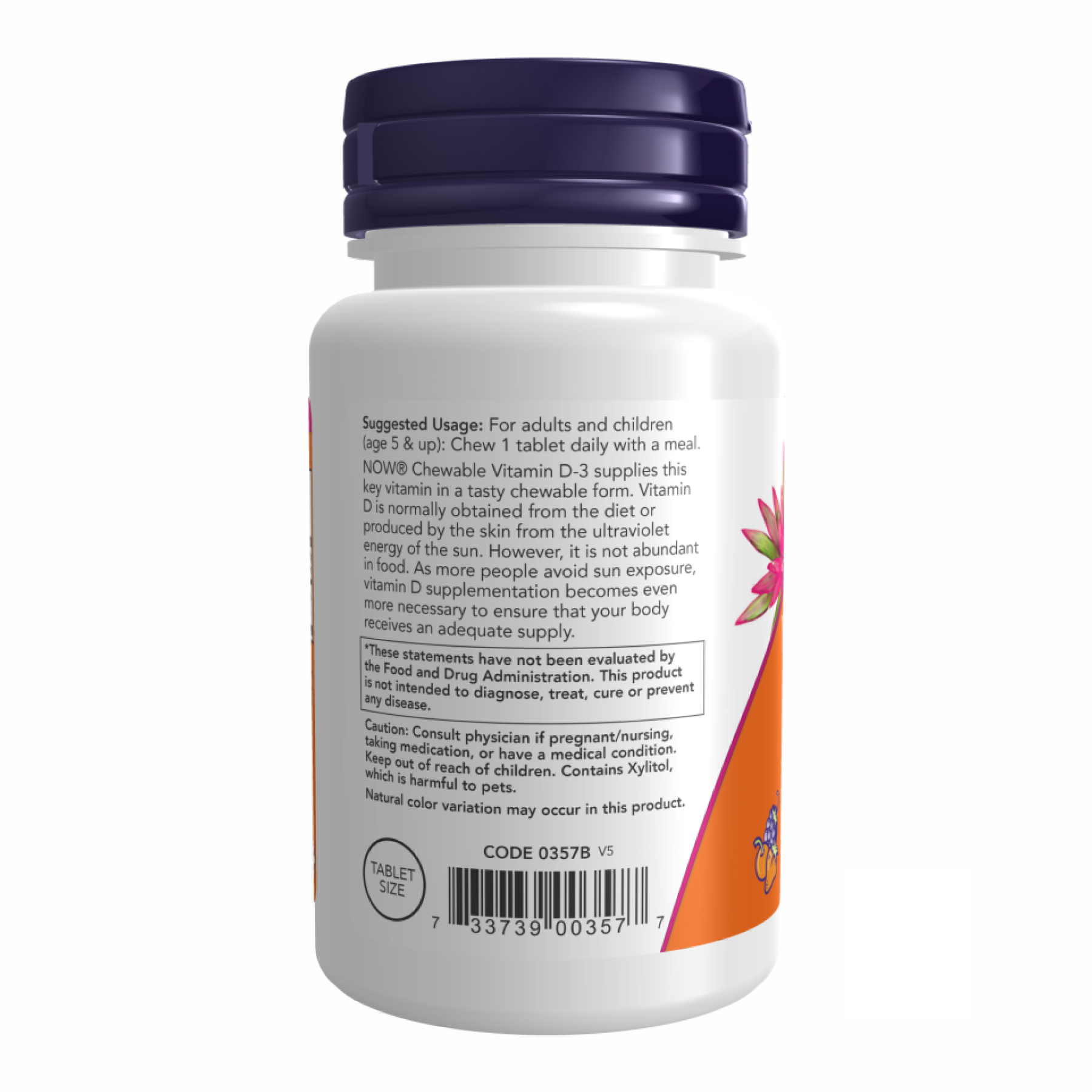 VIT D-3 1000 IU Chewable Fruity - 180 loz фото3