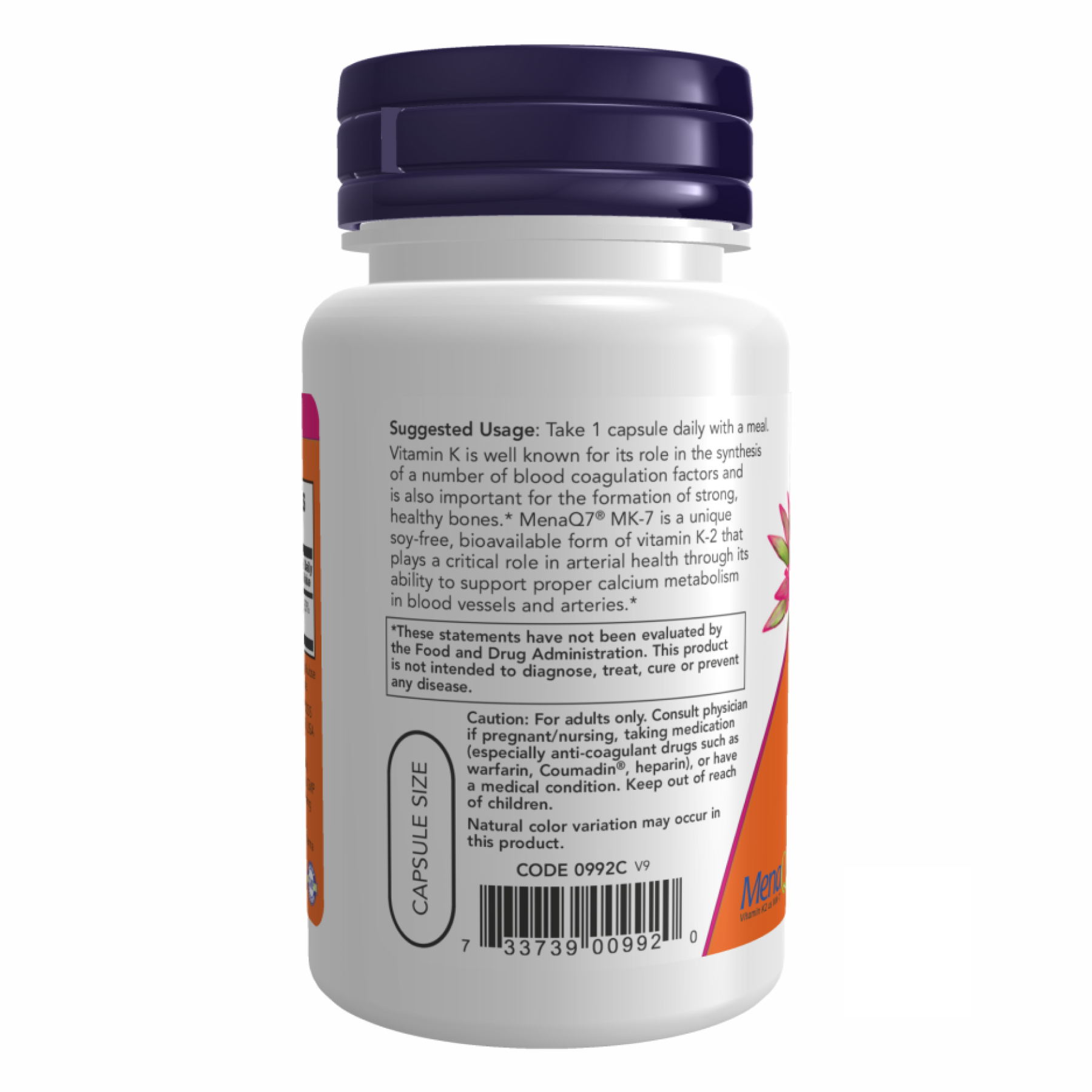 Vitamin K-2 (MK7) 100 mcg - 60 vcaps фото3