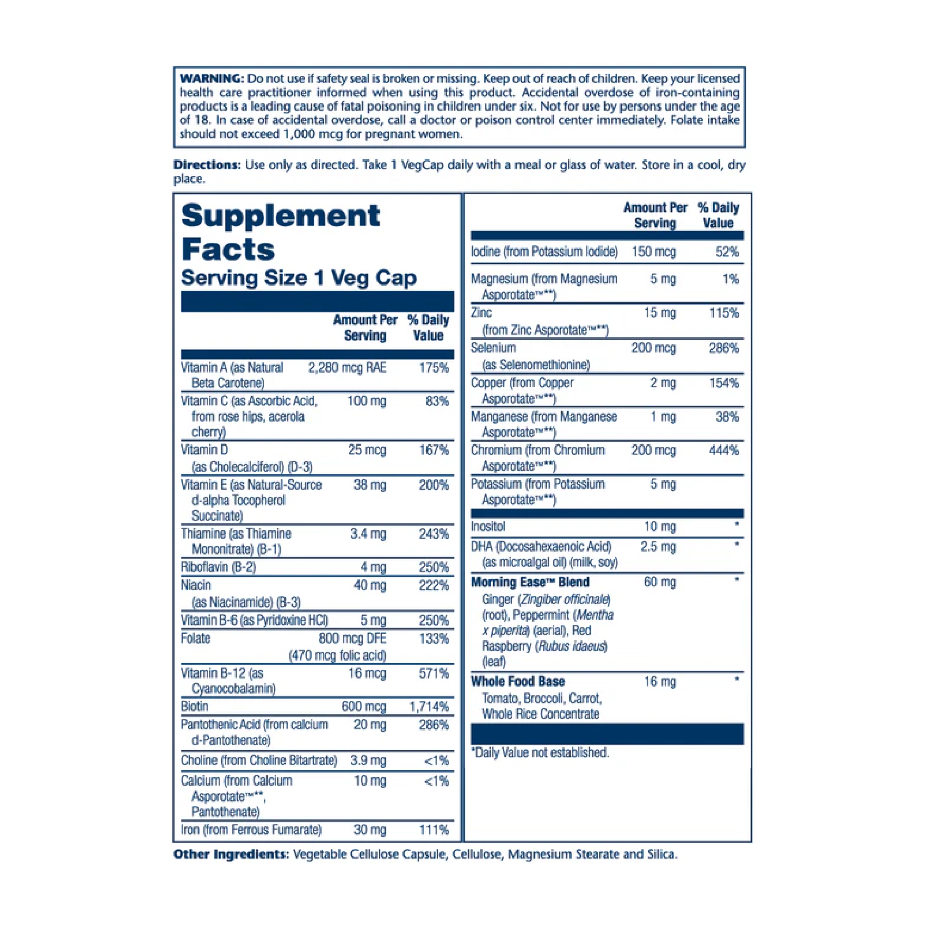 Once Daily Prenatal Multi-Vita - 90 vcaps фото2