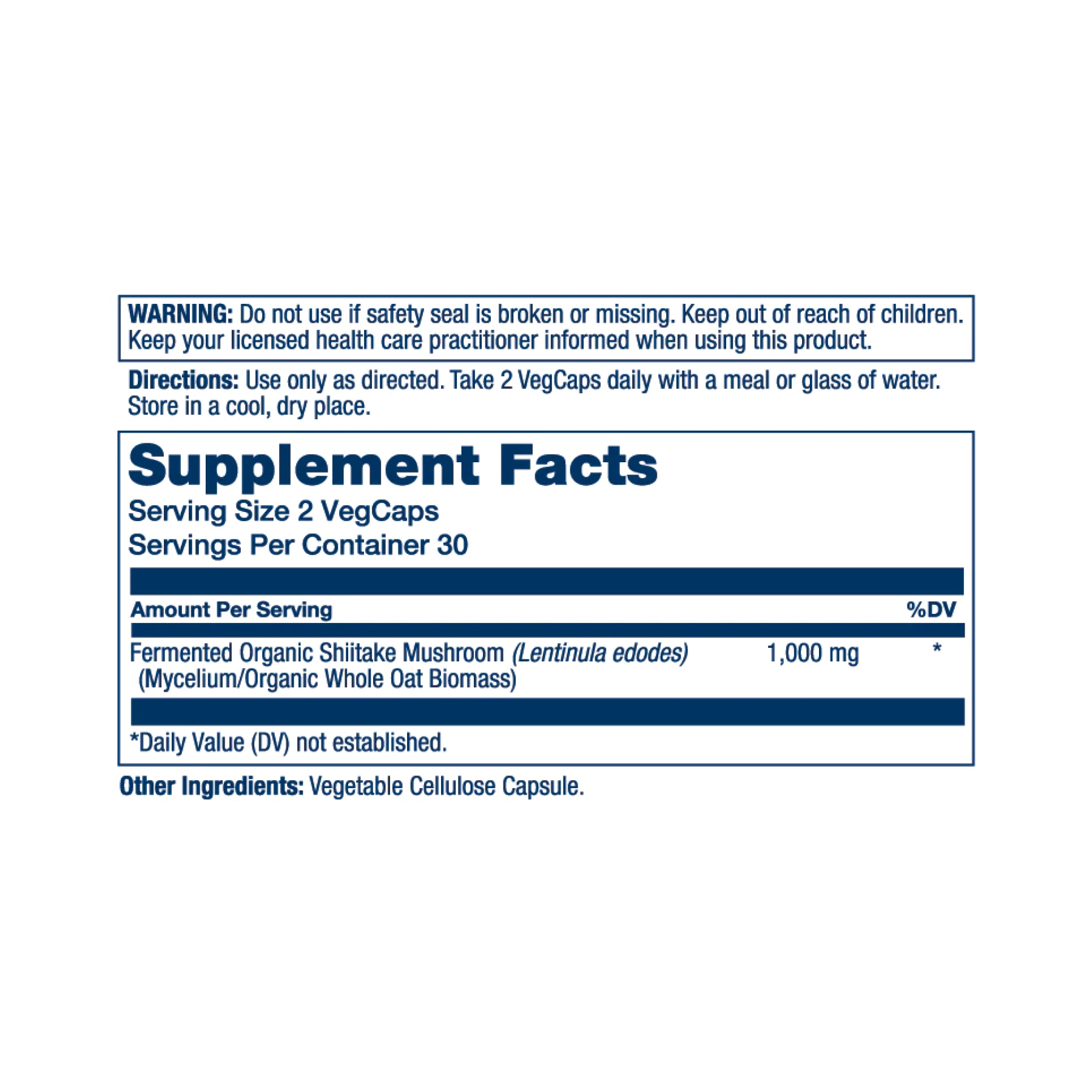 Fermented Shiitake Mushroom 1000mg - 60 vcaps фото2