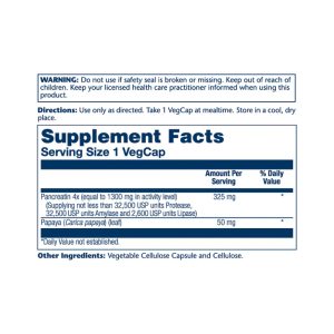 Pancreatin 1300 Digestive Enz 1300mg - 90 veg caps фото2