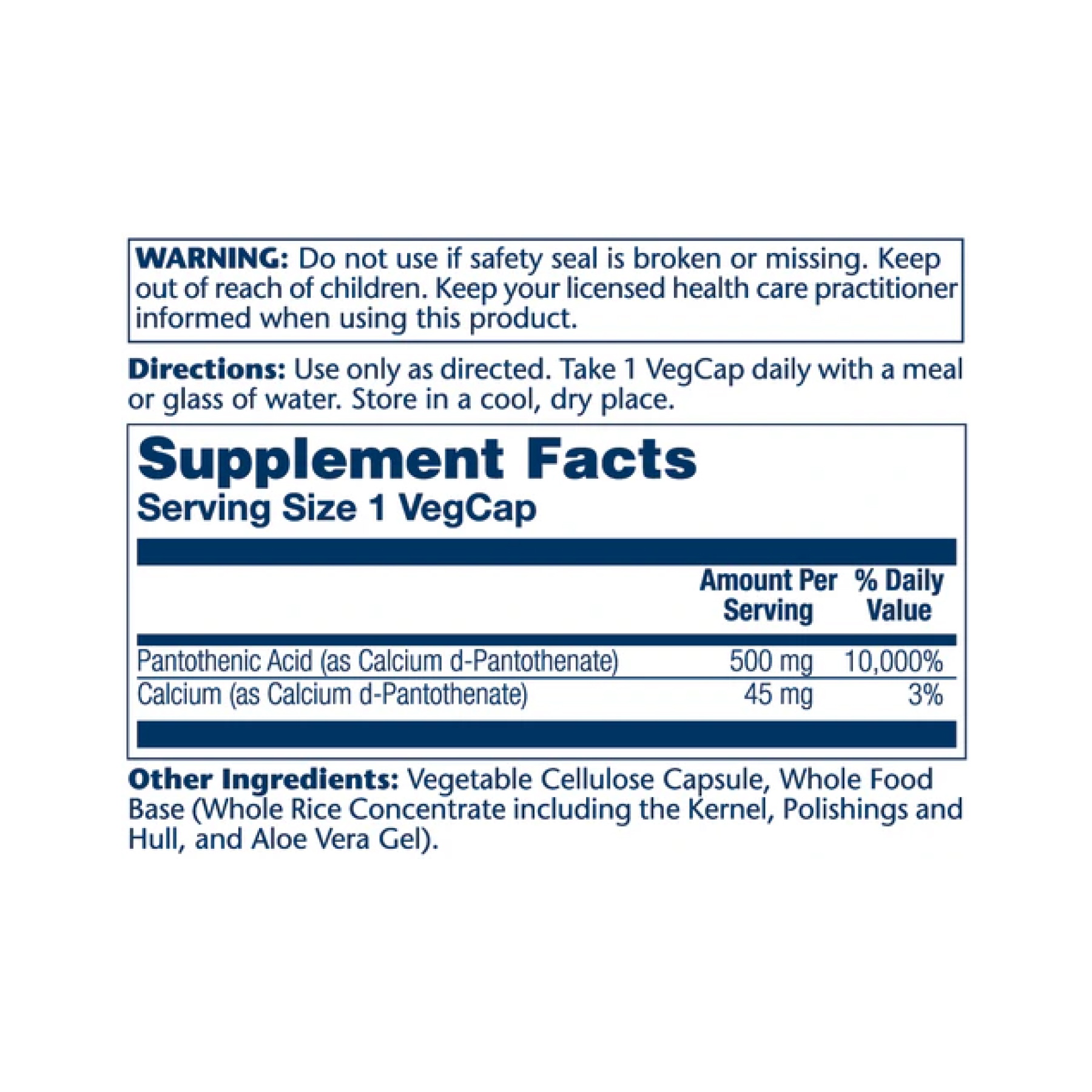 Pantothenic Acid 500mg - 100 veg caps фото2