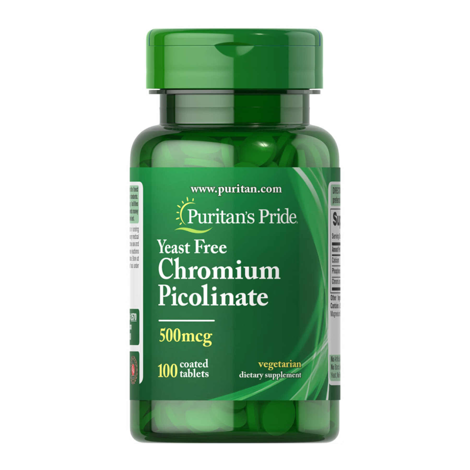 Chromium Picolinate 500 mcg Yeast Free - 100 tabs фото1