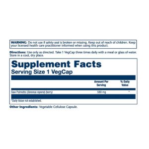 Saw Palmetto Berry 580mg - 100 vcaps фото2