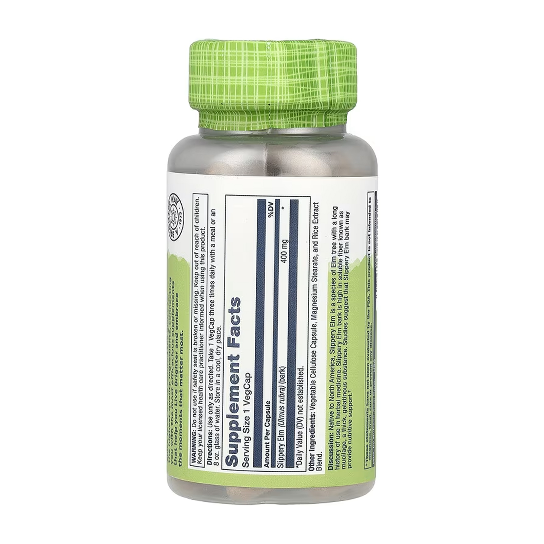 Slippery Elm Bark 400mg - 100 vcaps фото2