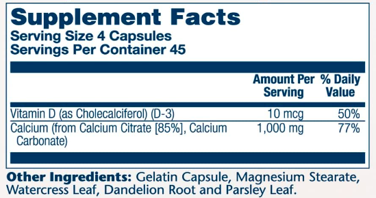 Calcium w/ D3 Citrate 1000mg - 90 caps фото2