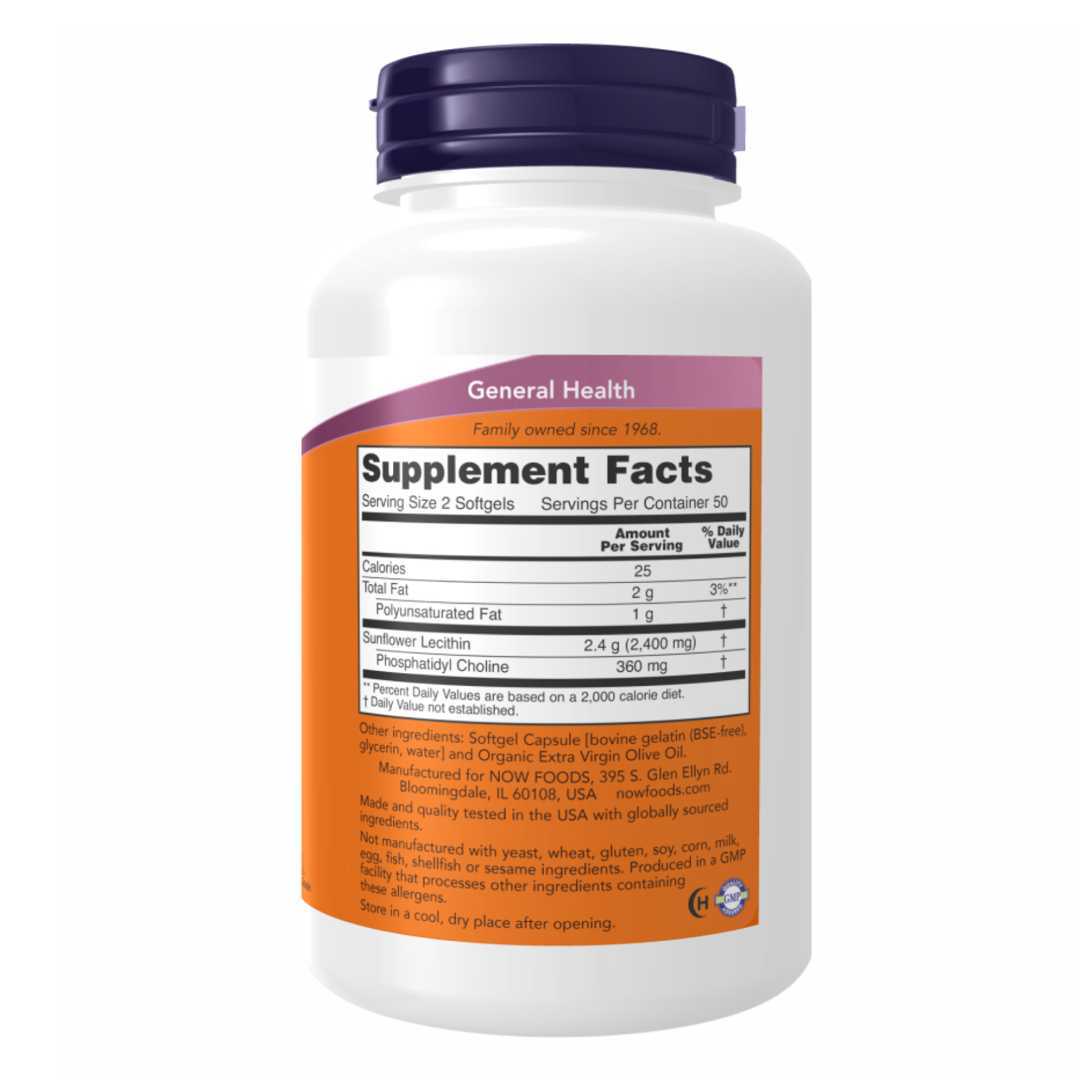 Sunflower Lecithin 1200mg - 200 sgels фото2