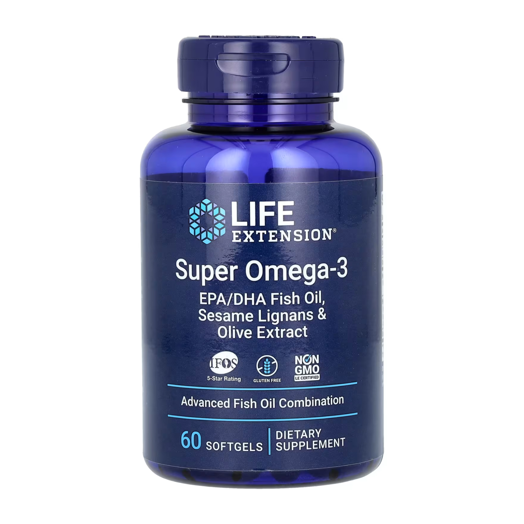 Super Omega-3 EPA/DHA Fish Oil Sesame Lignans & Olive Extract - 60 softgels фото1