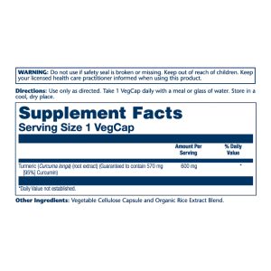 Turmeric Root Extract One 600mg - 30 vcaps фото2