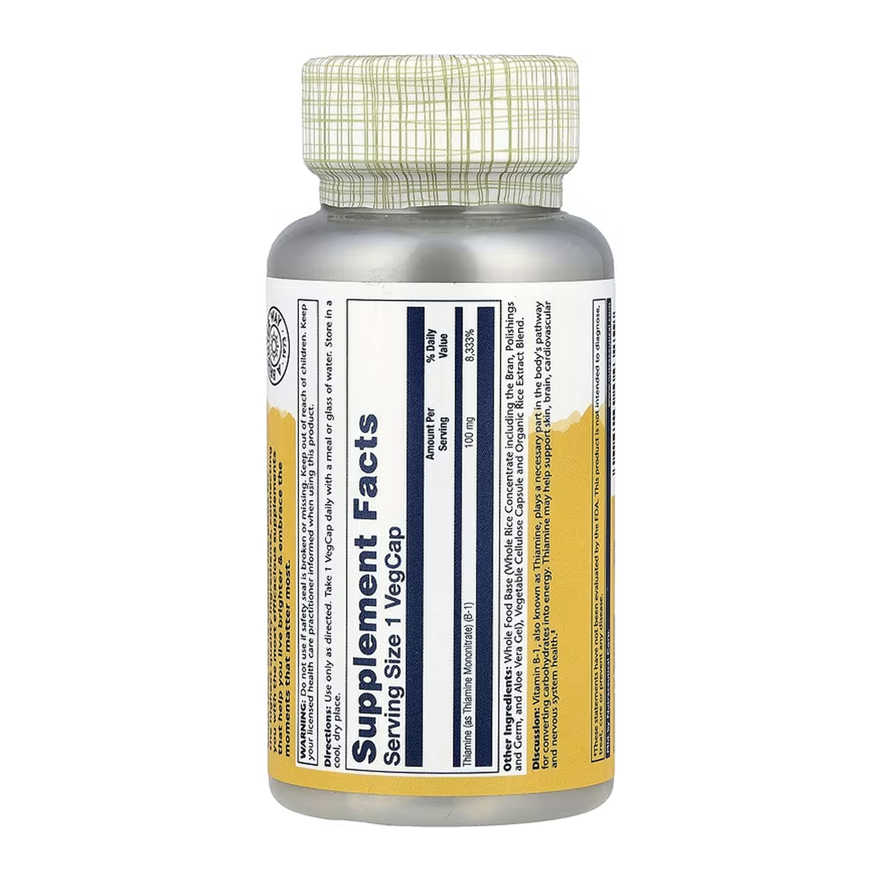 Vitamin B-1 100mg - 100 vcaps фото2