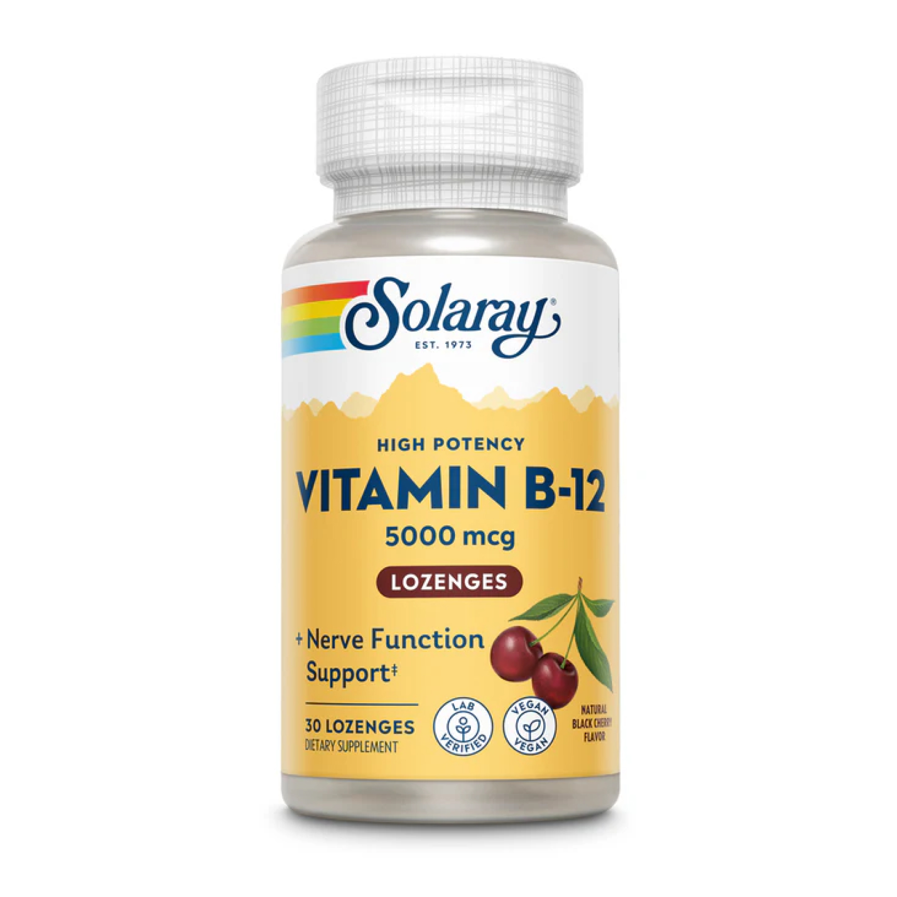Vitamin B-12 5000mcg - 30 lozenges Natural Cherry фото1