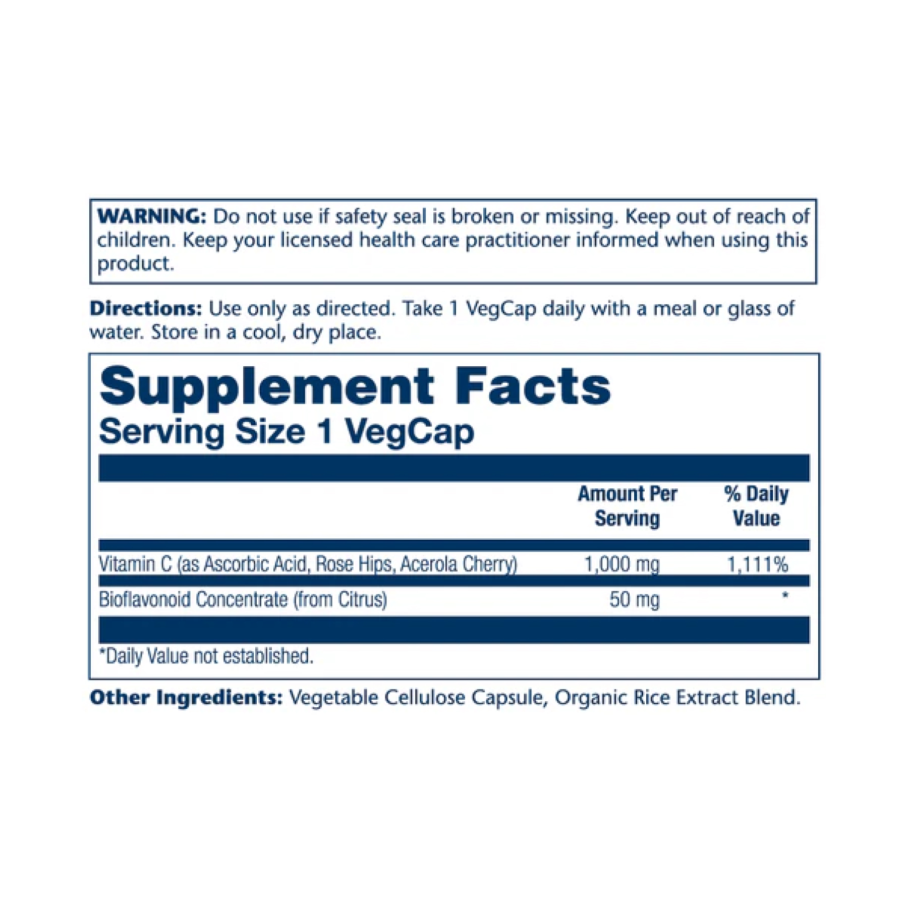 Vitamin C with Rose Hips, Acerola & Bioflavonoids 1000mg - 100 vcaps фото2