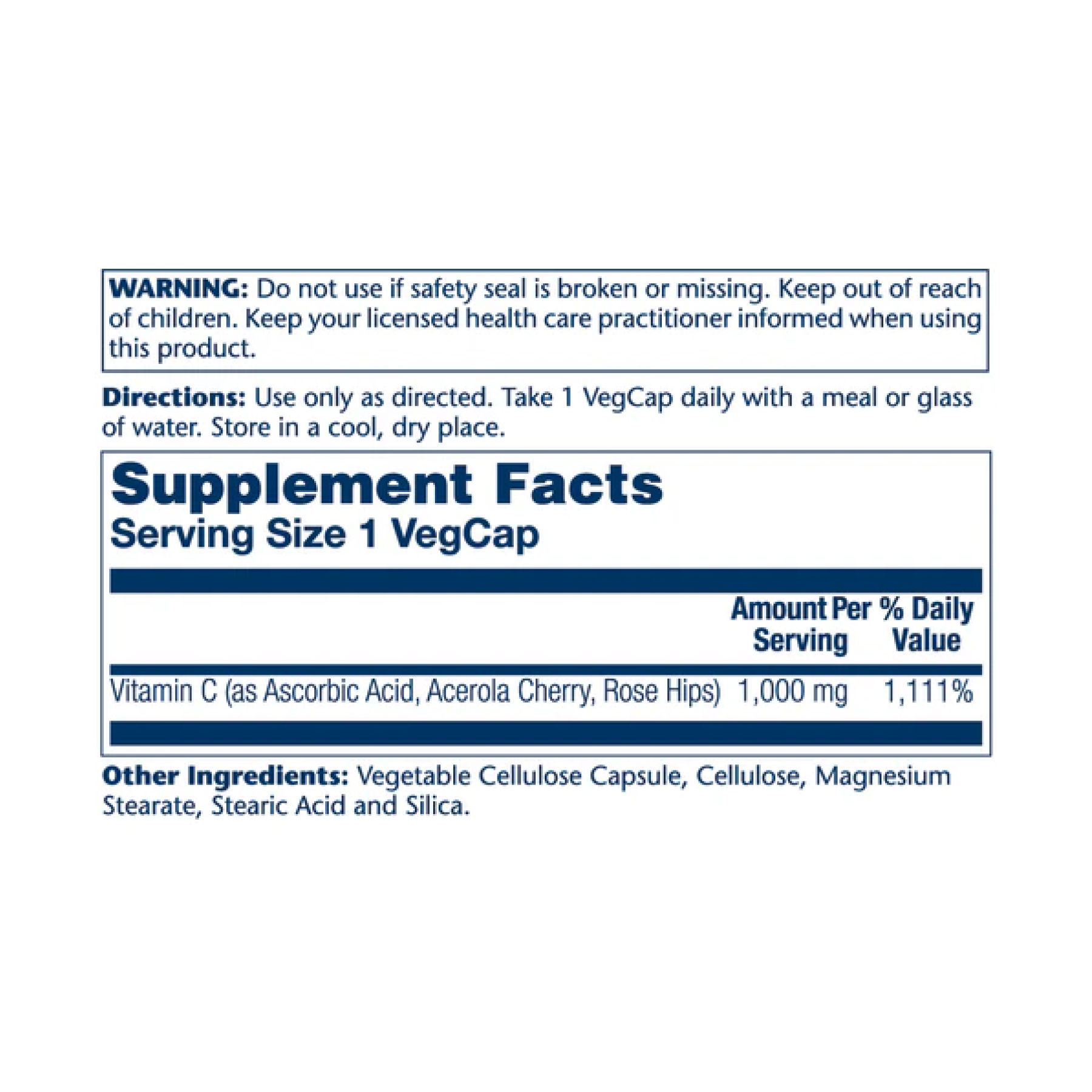 Vitamin C with Rose Hips & Acerola 1000mg - 100 vcaps фото2