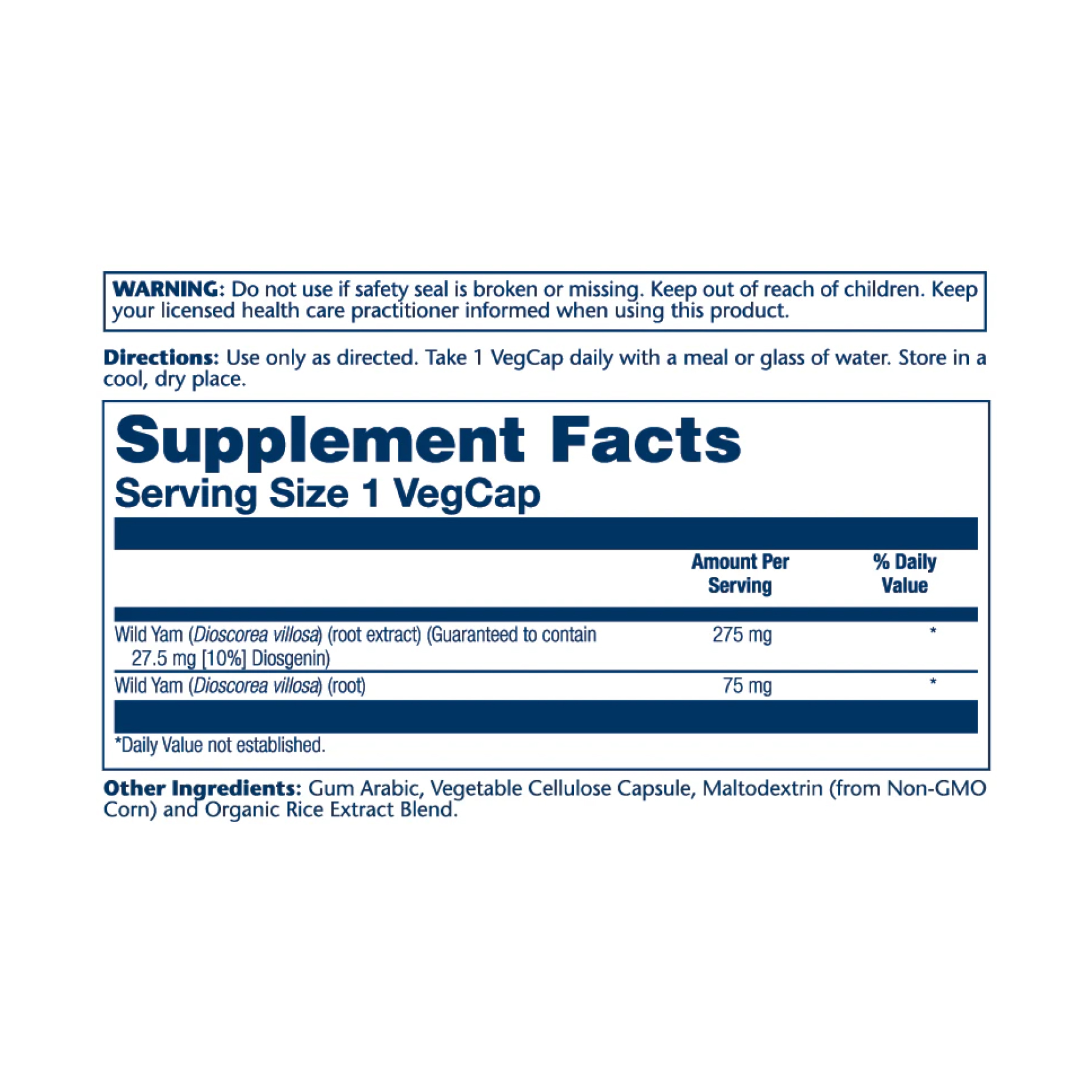 Wild Yam Root Extract 275mg - 60 vcaps фото2