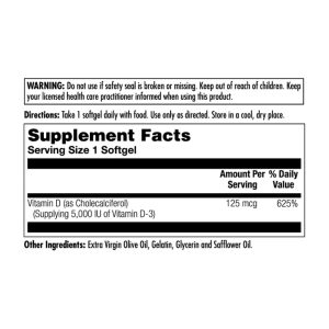 D-3 5000 IU 125mcg - 90 Softgel фото2