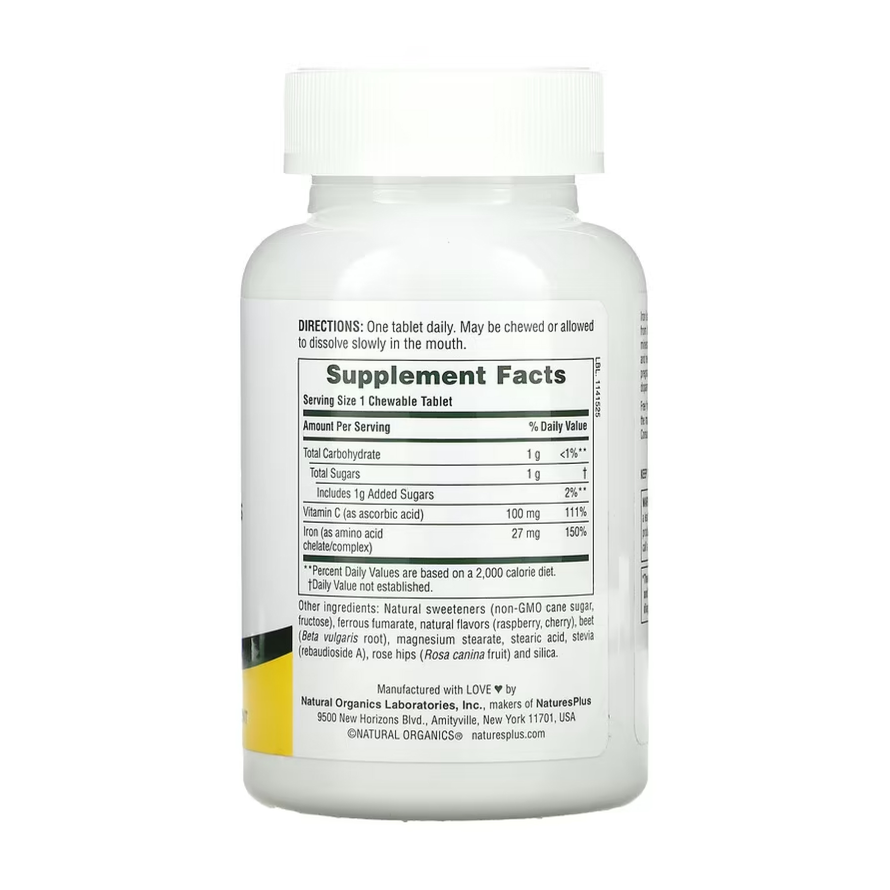 Iron 27 mg with Vitamin C Herbs - 90 tabs фото2