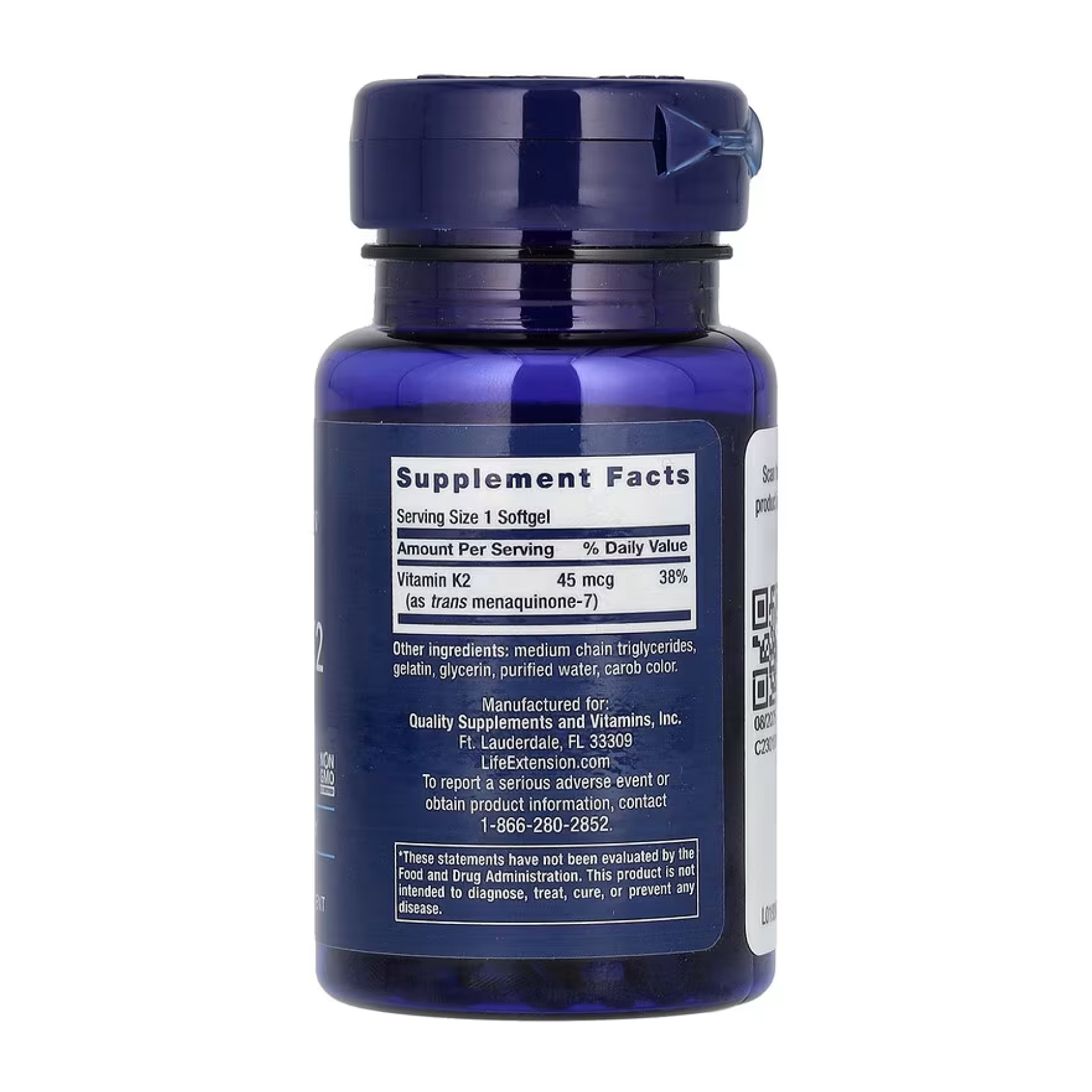Low Dose Vitamin K2 45 mcg - 90 softgels фото2