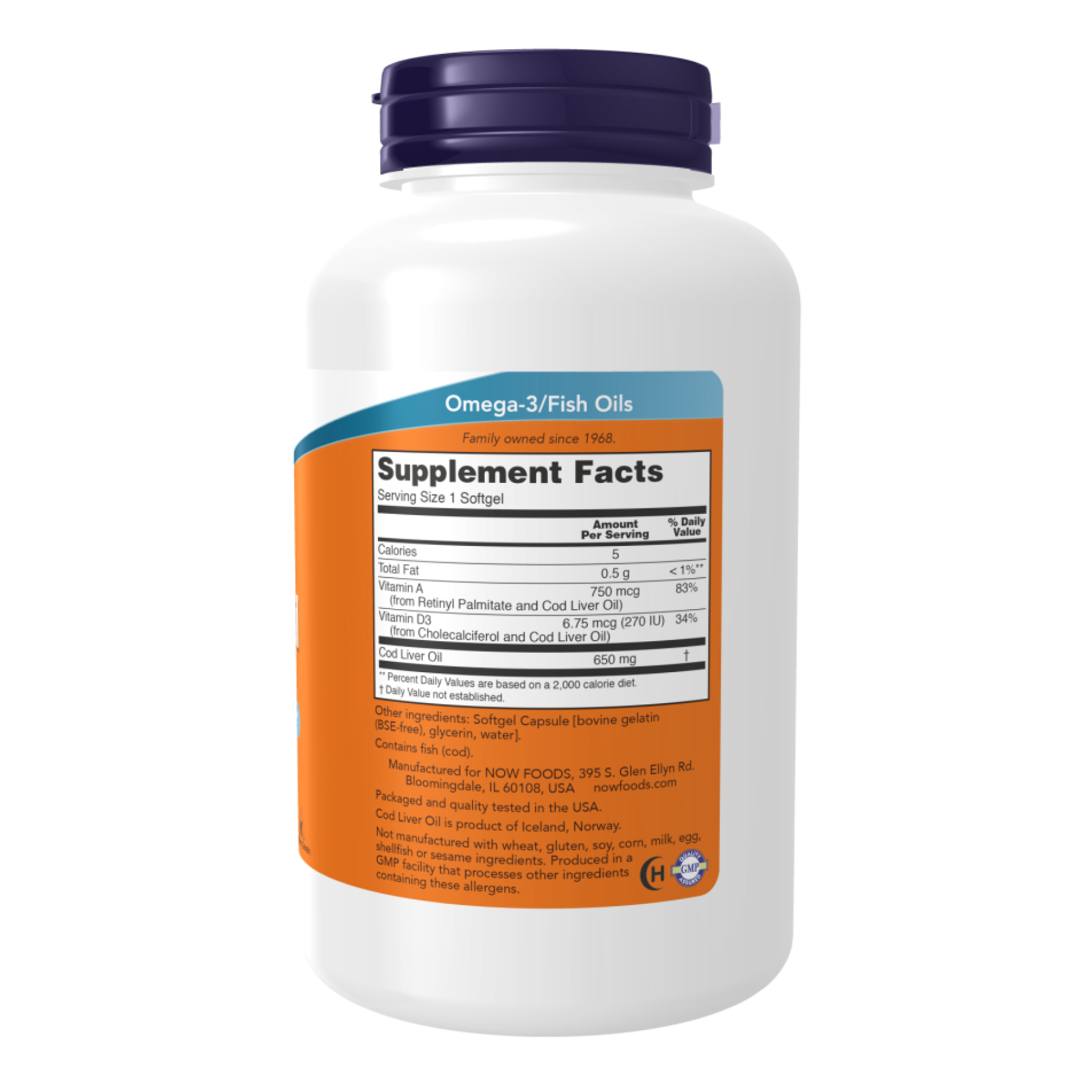 Cod Liver Oil 650mg - 250 sgels фото2