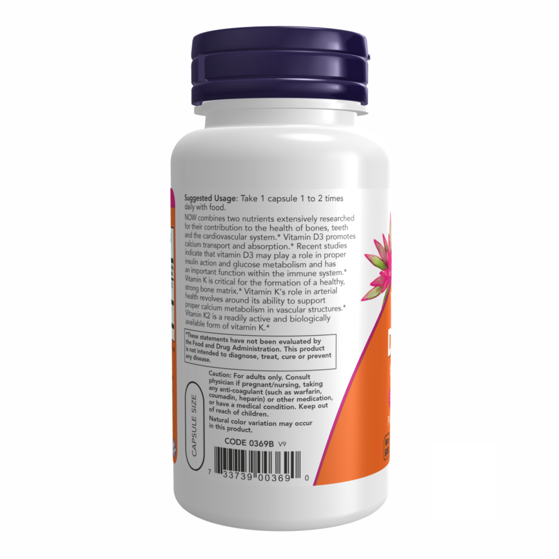 VIT D-3 & K2 1000 IU - 120 vcaps фото3