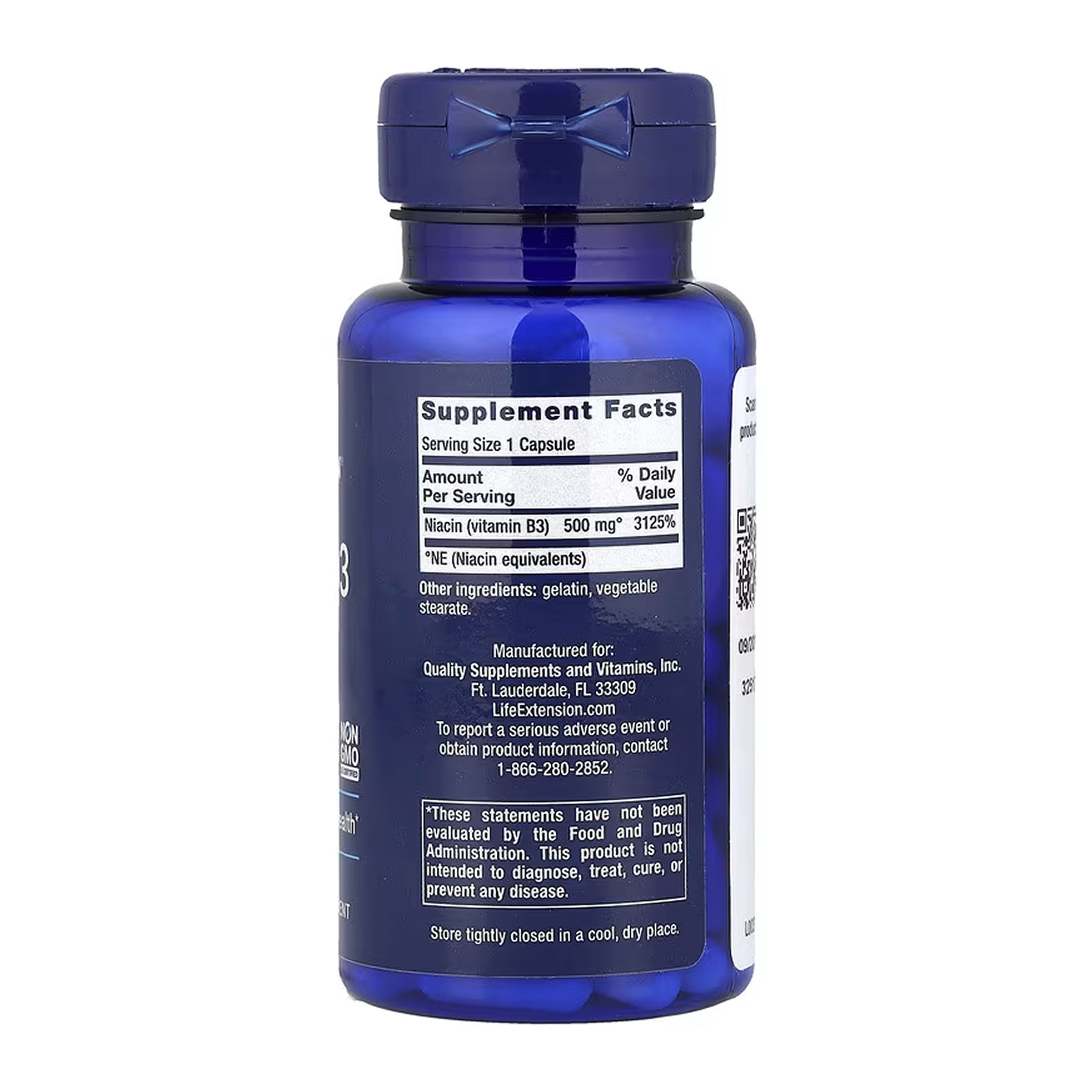Vitamin B3 Niacin 500 mg - 100 caps фото2