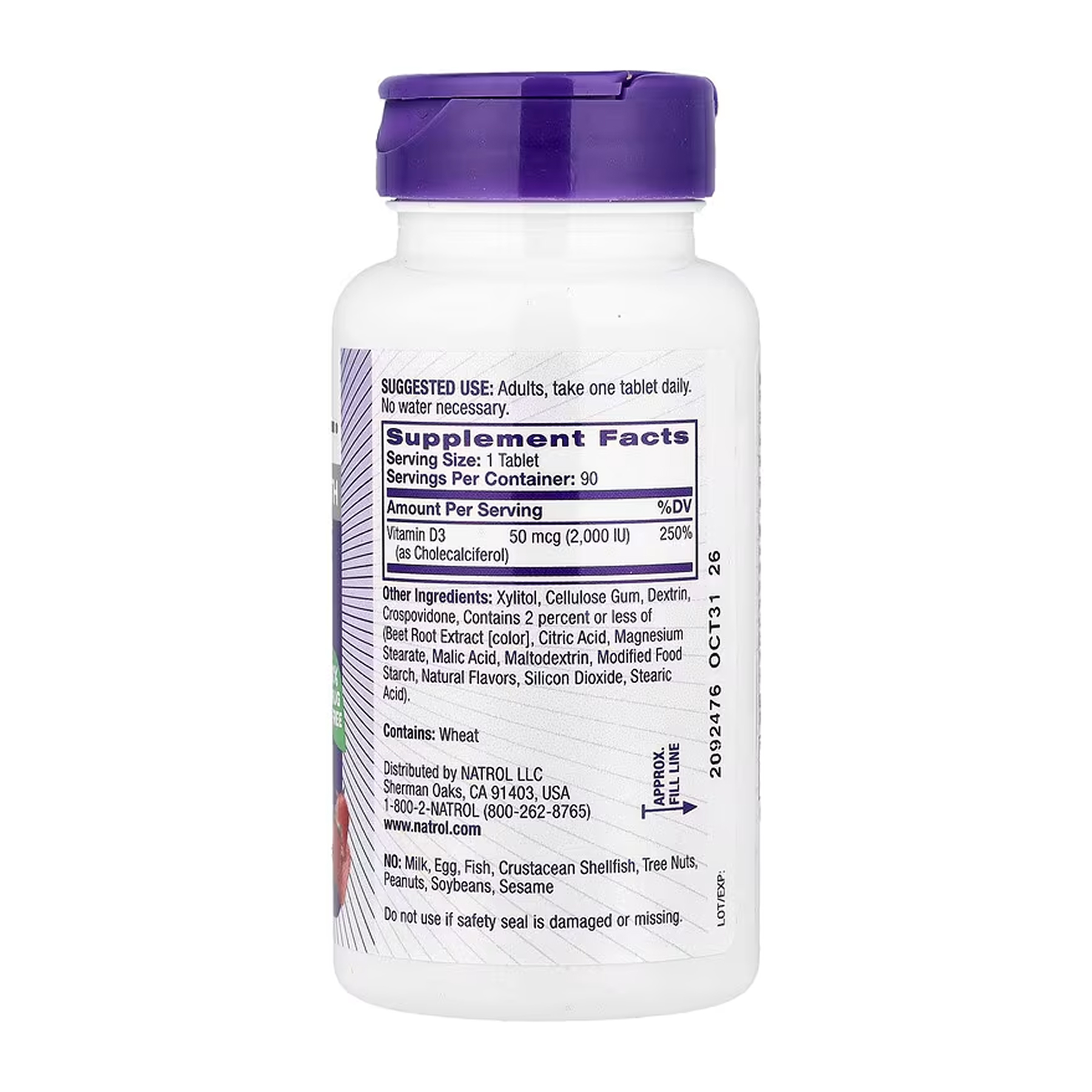 Vitamin D3 2,000 IU Fast Dissolve - 90 tabs фото2