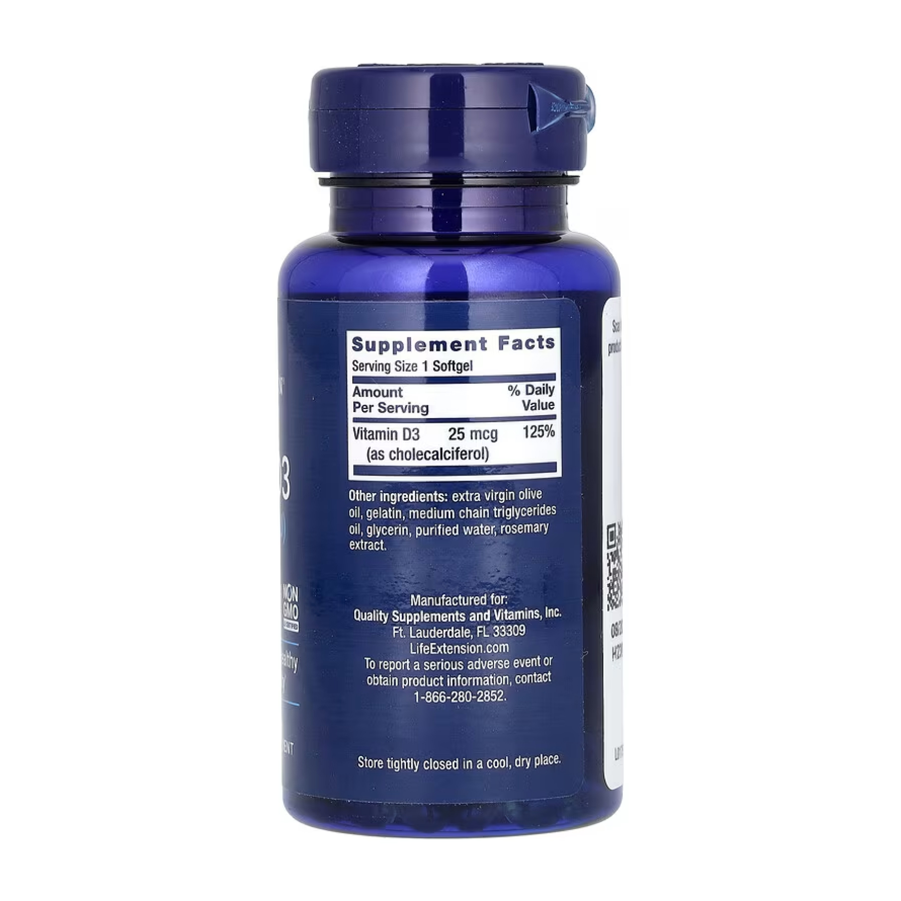 Vitamin D3 25 mcg (1000 IU) - 250 softgels фото2