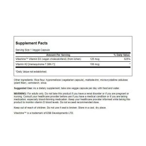 Extra Strength D3 & K2 5000 Iu & 100mcg - 60 vcaps фото2