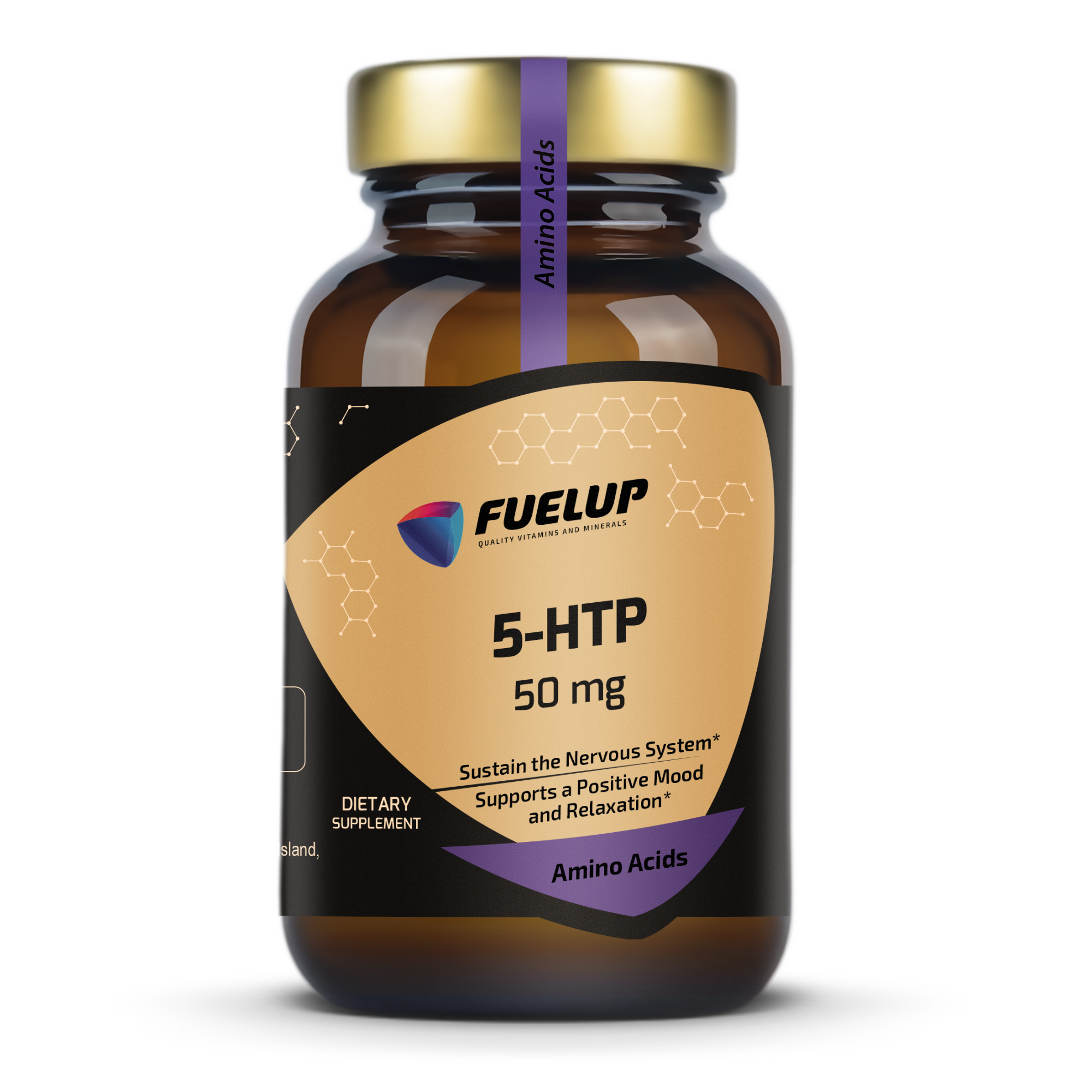 Fuel Up 5-HTP 50 mg 90 капсул для гарного настрою, вигляд спереду